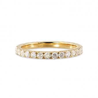 Eternity 2mm Diamonds Pavé Gold Ring