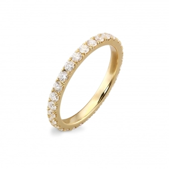 Eternity 2mm Diamonds Pavé Gold Ring