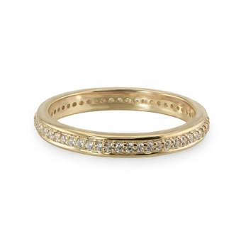 Eternity 1mm Diamonds Pavé Gold Ring