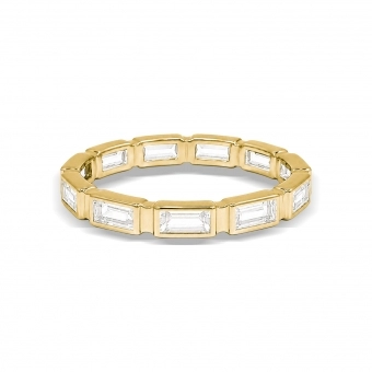 Baguette cut bezel set eternity ring
