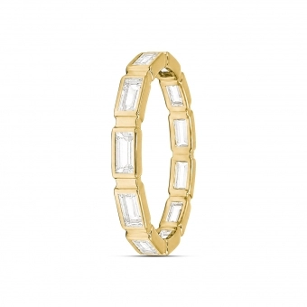 Baguette cut bezel set eternity ring
