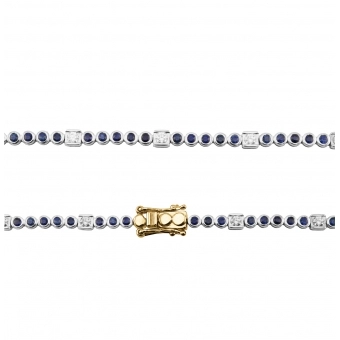 Eternity Diamonds Tennis Bracelet in Shape of Square and Round