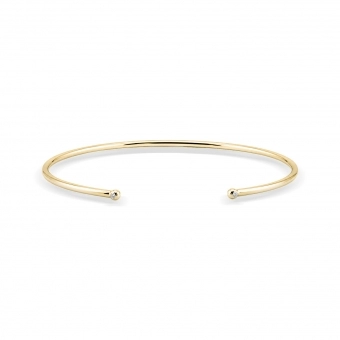 Gold Thin Tube Bangle with Diamonds Classic