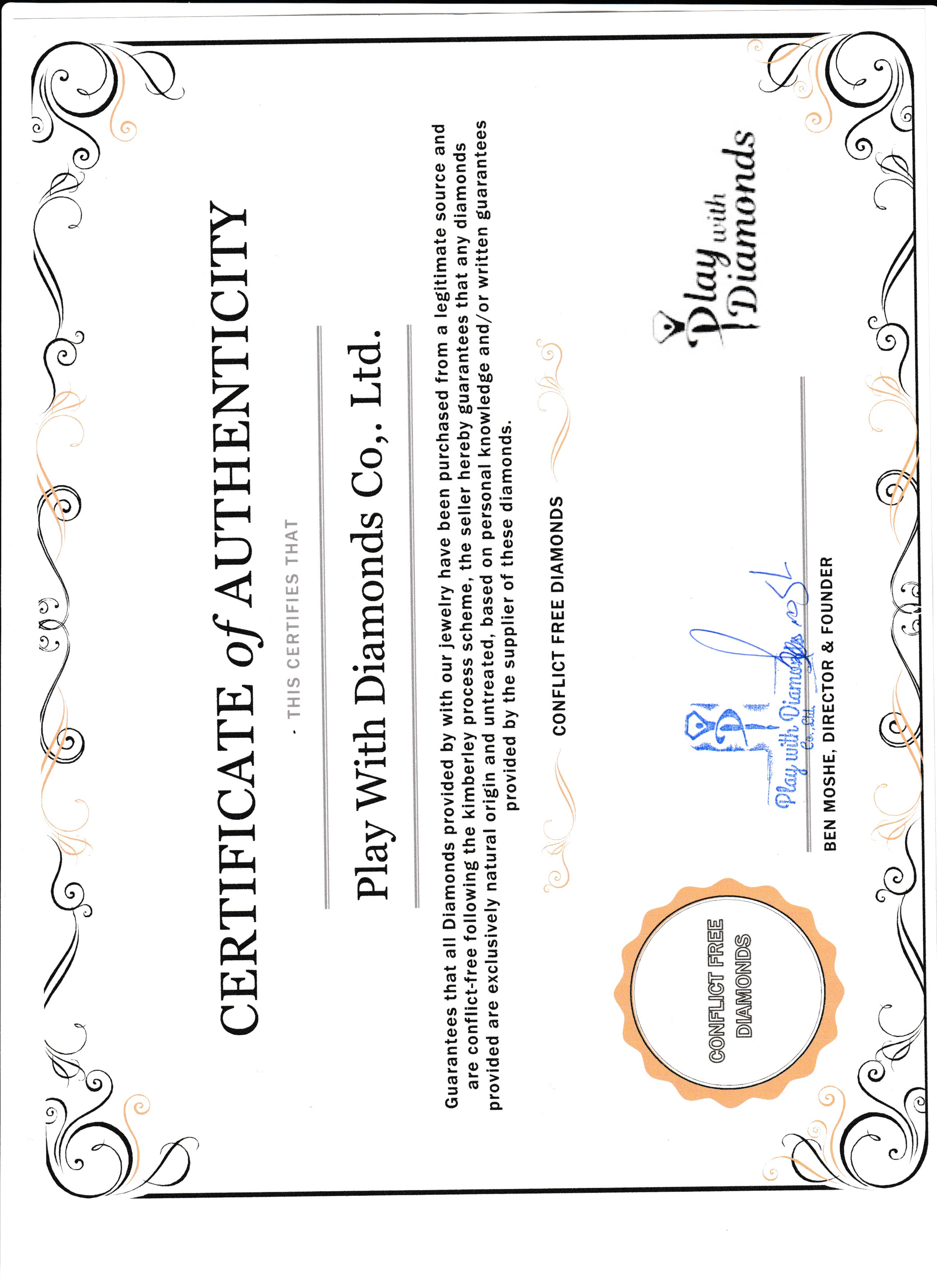 certificate of authenticity